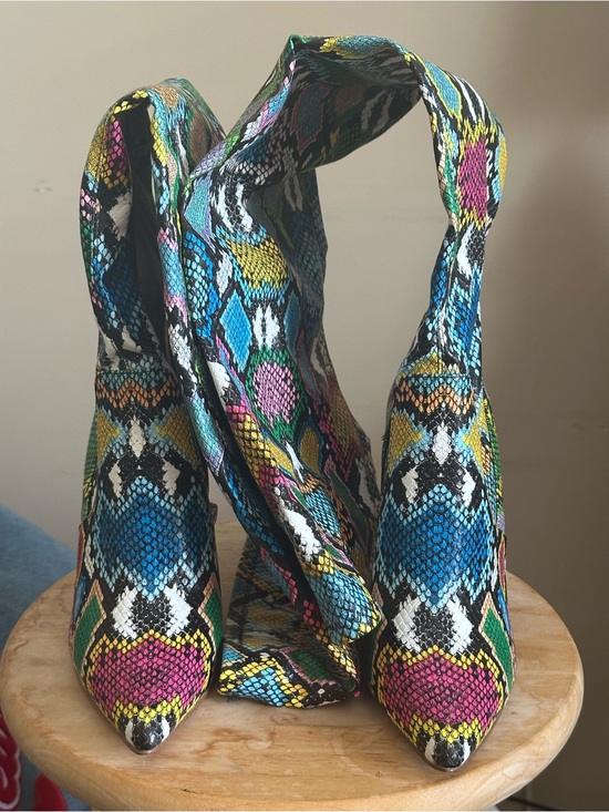 Steve Madden Shoes - Steve Madden Multicolor Snake-Print Over-the-Knee Boots